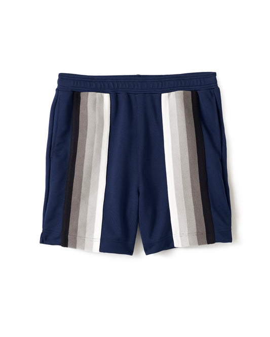 Navy striped elastic shorts